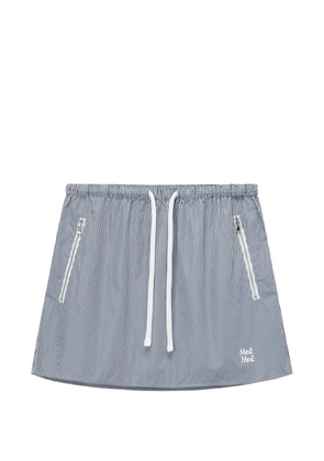 Mini Cream drawstring mini skirt - Blue