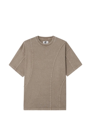 izzue seam detail t-shirt - Brown