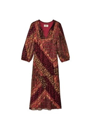 Ba&Sh geometric print V-neck dress - Red
