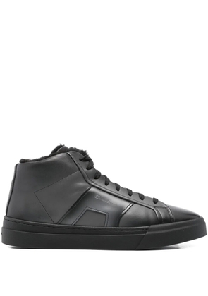 Santoni leather zip-fastening high-top sneakers - Grey