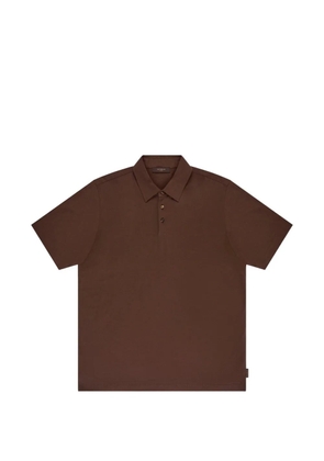 Zanone logo-patch polo shirt - Brown