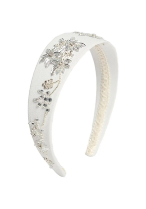 ERDEM wide embellished headband - White