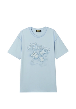 Mini Cream cloud-print T-shirt - Blue