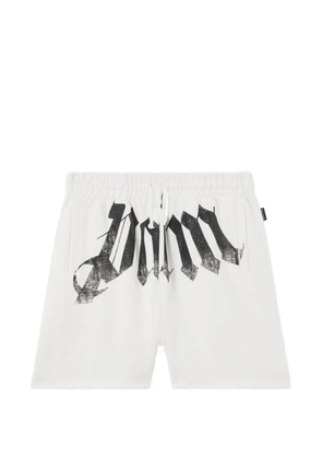 Palm Angels logo elasticated shorts - White