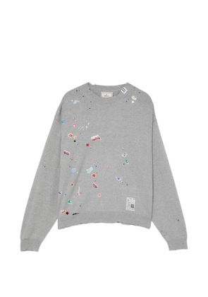 Maison MIHARA YASUHIRO graphic-appliqué sweater - Grey
