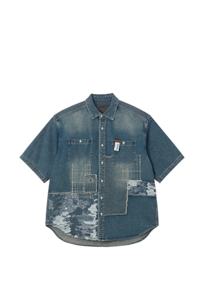 Musium Div. patchwork denim shirt - Blue
