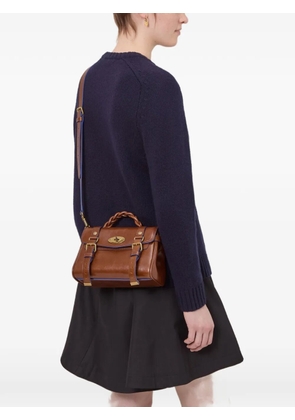 Mulberry mini Alexa braided-handle buckled tote bag - Brown