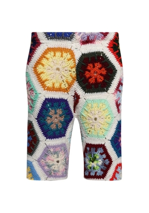 Nigel Xavier crochet shorts - White
