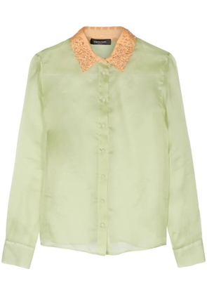 Fabiana Filippi semi-sheer silk shirt - Green