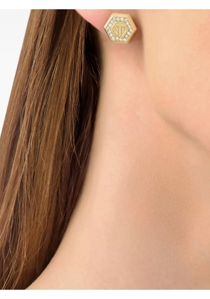 Philipp Plein hexagon crystal earrings - Gold