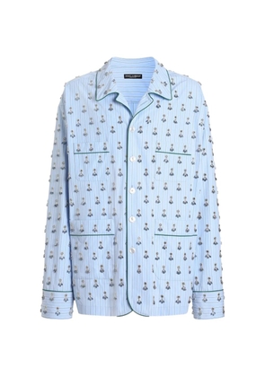 Dolce & Gabbana vanity shirt with embroidery and piping - Blue