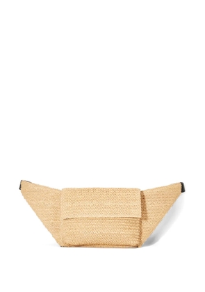 Osklen raffia flap belt bag - Neutrals