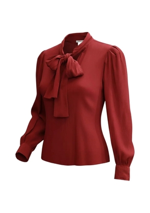 Saint Laurent Pre-Owned 1980s crepe lavalliere blouse - Red