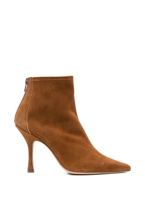 Anna F. pointed zip boots - Brown