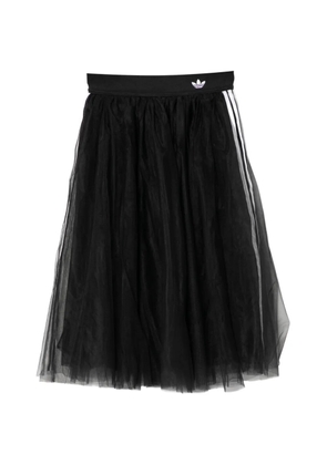 adidas logo-detail tulle midi skirt - Black
