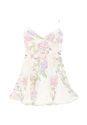 Charo Ruiz Ibiza Marlene floral-print lace mini dress - White