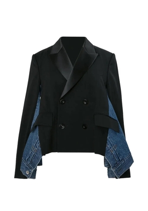 sacai denim panel jacket - Blue