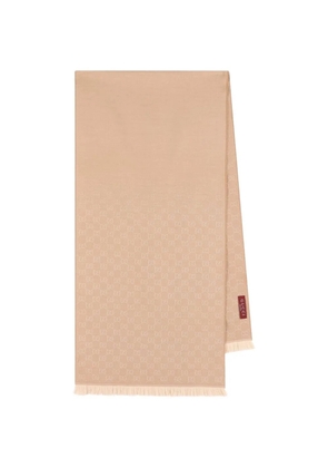 Gucci GG-jacquard fringed scarf - Neutrals