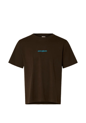 SELECTED graphic-print T-shirt - Brown