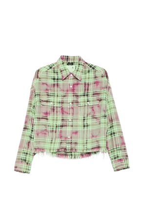R13 plaid frayed shirt - Green