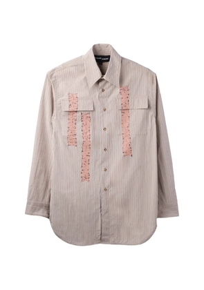 Edward Cuming Typewriter striped-pattern shirt - Brown