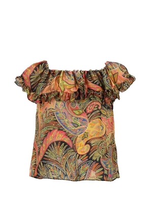 ETRO ruffled paisley-print top - Orange
