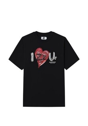 izzue heart graphic T-shirt - Black