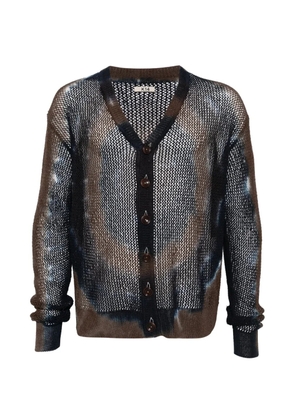 KHOKI mesh button cardigan - Brown