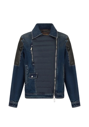 Moorer denim insert padded jacket - Blue