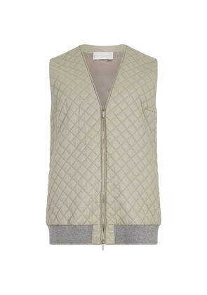 Fabiana Filippi ribbed zip sleeveless jacket - Neutrals