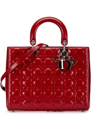 Christian Dior Pre-Owned 2012 Large Patent Cannage Lady Dior satchel - Red