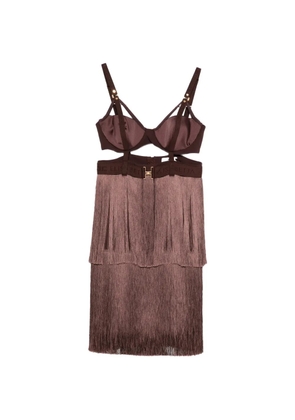 Elisabetta Franchi fringe bra dress - Brown