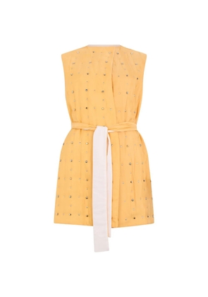 Fabiana Filippi belted sleeveless dress - Yellow