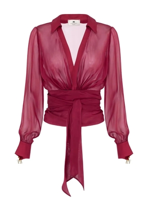 Elisabetta Franchi sash-detail blouse - Red