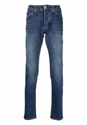 Philipp Plein mid-rise super-straight jeans - Blue