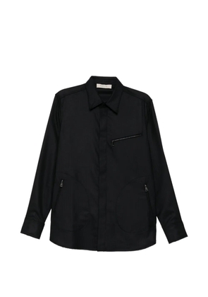 Qasimi wool zip shirt - Black