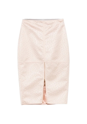 Elisabetta Franchi embossed zip skirt - Pink