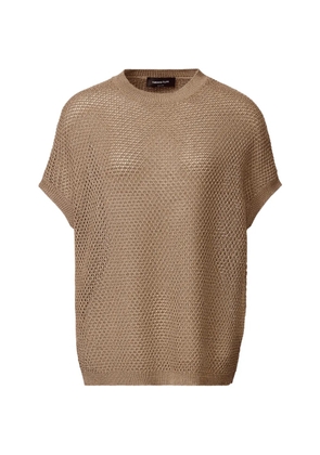 Fabiana Filippi crew neck ribbed top - Neutrals