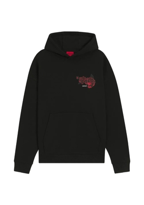 HUGO Dagethood floral hoodie - Black