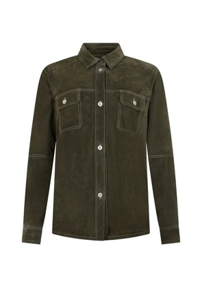 Moorer flap-pocket leather jacket - Green