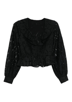 Cynthia Rowley V-neck lace blouse - Black