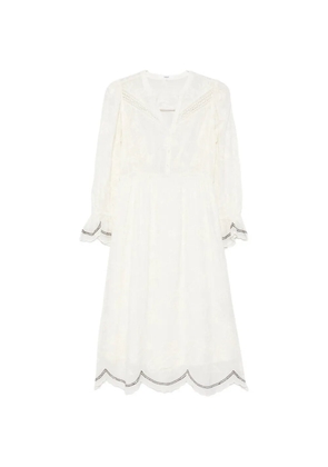 Ba&Sh Robe Prisco lace trim midi dress - White