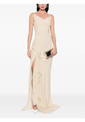 DE SANTIS gathered sleeveless maxi dress - Neutrals