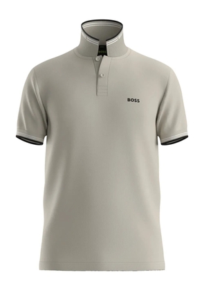 BOSS ribbed-trim polo shirt - Neutrals