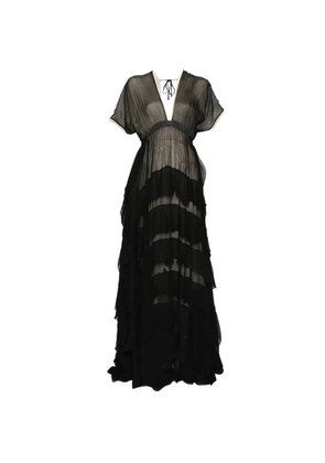 Mes Demoiselles Charlotte ruffled V-neck maxi dress - Black