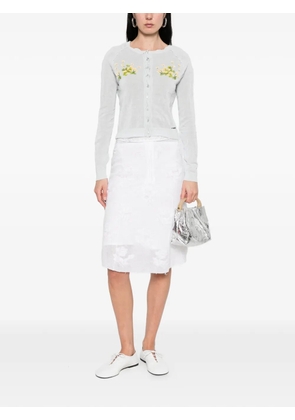 SHUSHU/TONG beaded floral knit cardigan - Blue