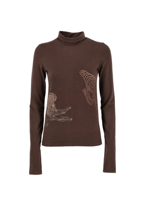 Just Cavalli Vintage 1990s roll-neck animals-print sweater - Brown