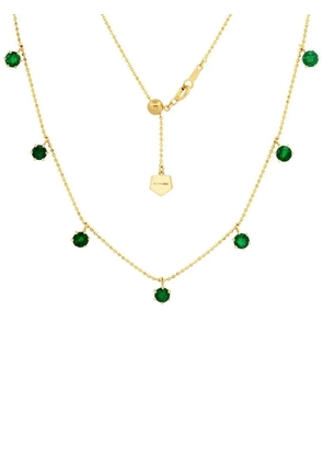 graziela 18K yellow gold Floating emerald necklace