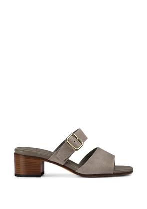 Doucal's double-strap suede sandals - Grey