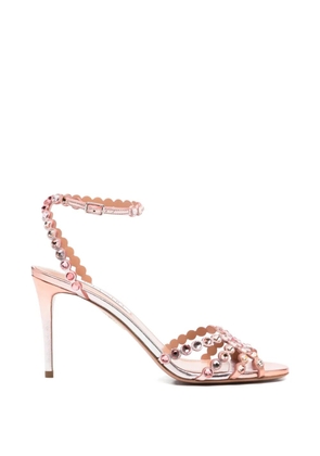 Aquazzura Tequila scalloped embellished sandals - Pink